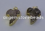 NGP7153 25*35mm teeth-shaped druzy agate pendants wholesale