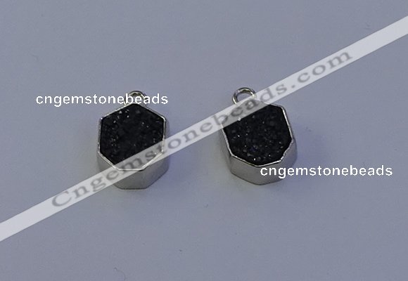 NGP7158 12*15mm plated druzy agate pendants wholesale