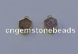 NGP7162 12*15mm plated druzy agate pendants wholesale