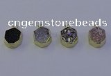 NGP7165 12*15mm plated druzy agate pendants wholesale