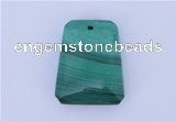 NGP717 18*23mm trapezoid natural malachite gemstone pendant
