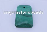 NGP717 18*23mm trapezoid natural malachite gemstone pendant