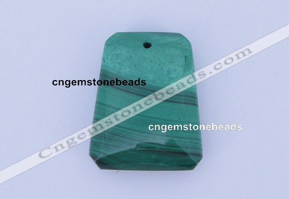 NGP717 18*23mm trapezoid natural malachite gemstone pendant