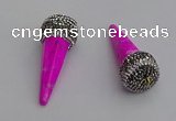 NGP7172 20*50mm faceted cone white howlite turquoise pendants