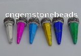 NGP7176 20*50mm faceted cone white howlite turquoise pendants
