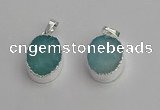 NGP7188 15*20mm oval druzy quartz pendants wholesale