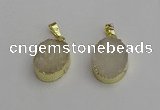 NGP7195 15*20mm oval druzy quartz pendants wholesale