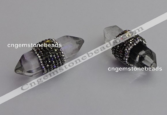 NGP7205 15*40mm sticks white crystal pendants wholesale