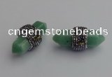 NGP7212 15*40mm sticks green aventurine pendants wholesale