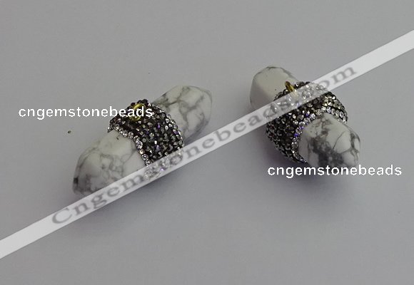 NGP7215 15*40mm sticks white howlite pendants wholesale