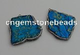 NGP7229 30*50mm - 40*60mm freeform sea sediment jasper pendants