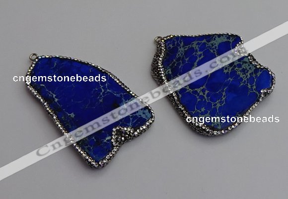 NGP7230 30*50mm - 40*60mm freeform sea sediment jasper pendants