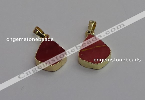 NGP7246 15*20mm flat teardrop mookaite gemstone pendants