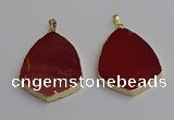 NGP7248 38*50mm flat teardrop mookaite gemstone pendants