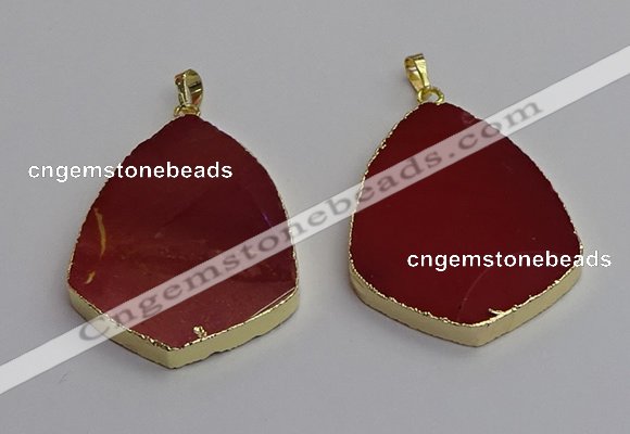 NGP7248 38*50mm flat teardrop mookaite gemstone pendants