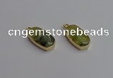 NGP7263 13*25mm faceted freeform green rutilated quartz pendants