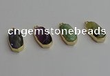 NGP7275 13*25mm faceted freeform labradorite pendants wholesale