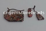 NGP7279 10*25mm - 25*45mm freeform red leopard skin jasper pendants sets