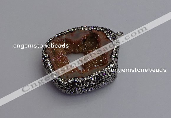 NGP7284 25*35mm - 35*40mm freeform plated druzy agate pendants