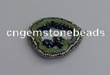 NGP7286 25*35mm - 35*40mm freeform plated druzy agate pendants