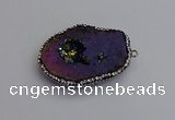 NGP7287 25*35mm - 35*40mm freeform plated druzy agate pendants