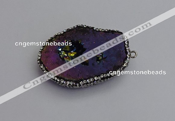 NGP7287 25*35mm - 35*40mm freeform plated druzy agate pendants