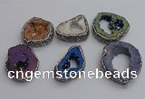 NGP7290 25*35mm - 35*40mm freeform plated druzy agate pendants