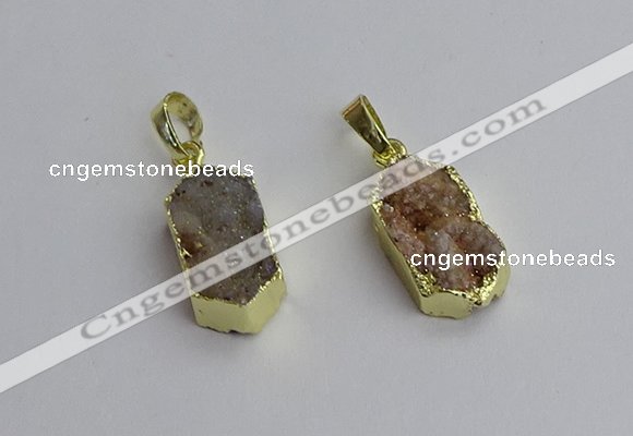 NGP7301 10*20mm freeform druzy agate pendants wholesale