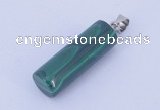 NGP731 8*24mm column natural malachite with 18KGP gemstone pendant