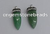 NGP7320 15*40mm - 16*45mm arrowhead green aventurine pendants