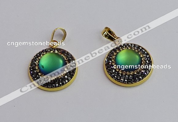 NGP7360 20mm - 22mm flat round glass pendants wholesale