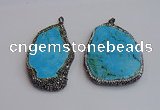 NGP7362 40*60mm - 55*75mm freeform turquoise pendants