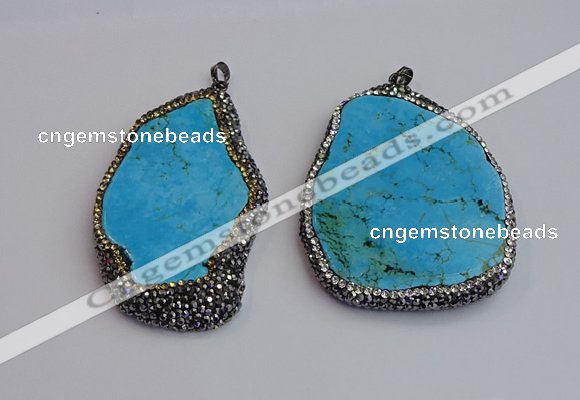 NGP7362 40*60mm - 55*75mm freeform turquoise pendants