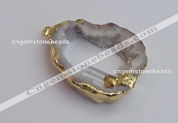 NGP7388 45*50mm - 50*55mm freeform druzy agate pendants