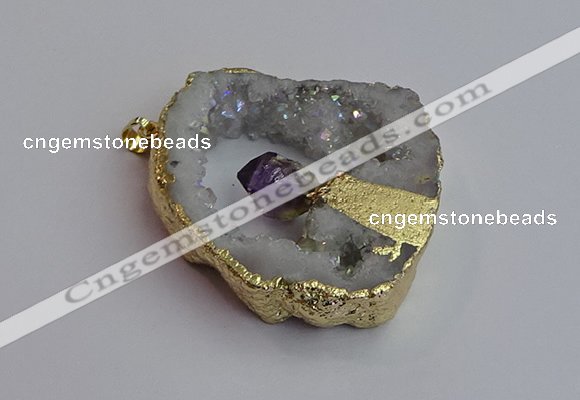 NGP7389 45*50mm - 50*55mm freeform druzy agate pendants