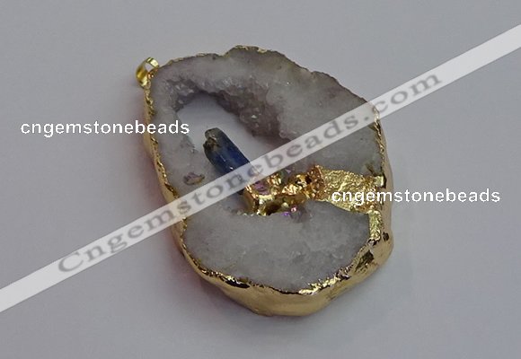 NGP7392 45*50mm - 50*55mm freeform druzy agate pendants