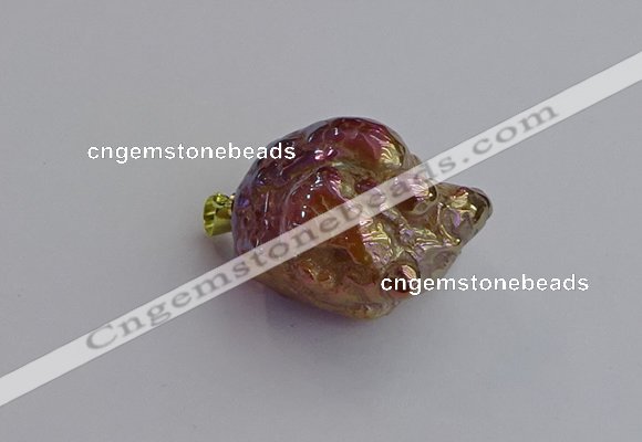 NGP7418 25*35mm - 35*40mm nuggets plated agate pendants