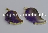 NGP7434 25*45mm - 30*50mm freeform druzy amethyst pendants