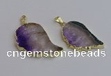 NGP7435 25*45mm - 30*50mm freeform druzy amethyst pendants