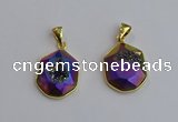 NGP7466 16*18mm freeform plated druzy agate gemstone pendants