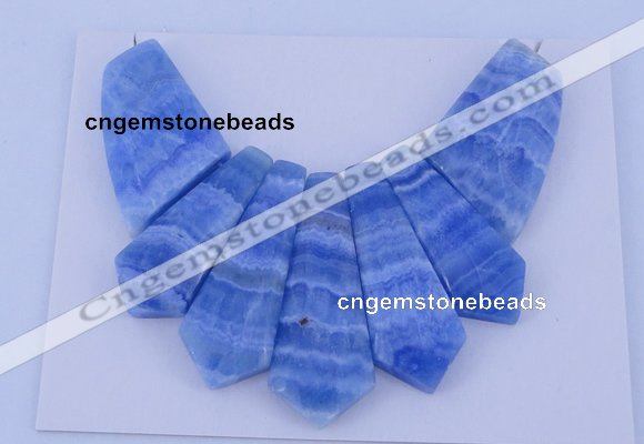 NGP75 Fashion blue lace agate gemstone pendants set jewelry wholesale