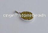 NGP7506 15*20mm oval plated druzy agate gemstone pendants