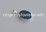 NGP7507 15*20mm oval plated druzy agate gemstone pendants