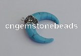 NGP7527 35*38mm horn white howlite pendants wholesale