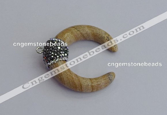 NGP7529 35*38mm horn picture jasper pendants wholesale