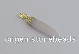NGP7542 8*40mm sticks rose quartz pendants wholesale
