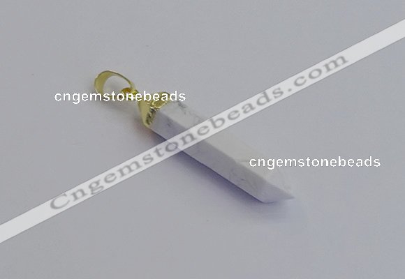 NGP7543 8*40mm sticks white howlite pendants wholesale