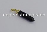 NGP7548 8*40mm sticks black agate pendants wholesale