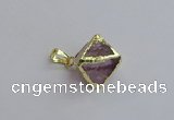 NGP7554 20*22mm amethyst gemstone pendants wholesale