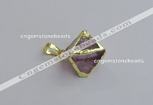 NGP7554 20*22mm amethyst gemstone pendants wholesale